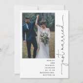 Trendy Modern Just Married Empfang Nur 2 Foto Einladung (Vorderseite)