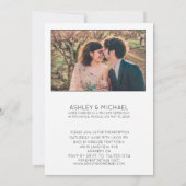 Trendy Modern Just Married Empfang Nur 2 Foto Einladung (Rückseite)