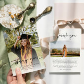 Trendy Modern Lässig Foto Abschluss Dankeskarte