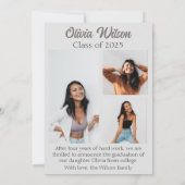 Trendy Modern Lässig Foto Abschluss Einladung (Rückseite)