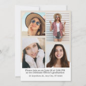 Trendy Modern Lässig Foto Abschluss Einladung (Rückseite)