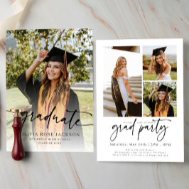 Trendy Modern Lässig Foto Abschluss Einladung