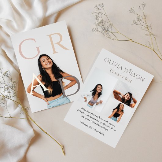 Trendy Modern Lässig Foto Abschluss Einladung