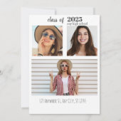 Trendy Modern Lässig Foto Abschluss Einladung (Rückseite)