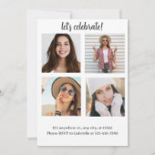 Trendy Modern Lässig Foto Abschluss Einladung (Rückseite)