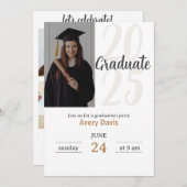 Trendy Modern Lässig Foto Abschluss Einladung (Vorne/Hinten)