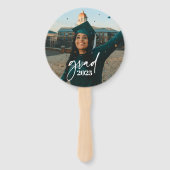 Trendy Modern Lässig Typografy Foto Abschluss Fächer (Vorderseite)