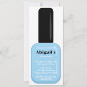 Trendy Modern Light Sky Blue Nail Polnischer Gebur Einladung (Vorderseite)