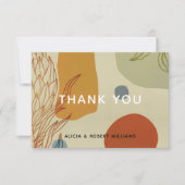 Trendy Modern Line Abstrakt Protea Botanisch Dankeskarte (Vorderseite)