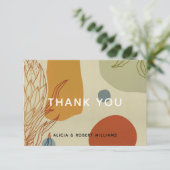 Trendy Modern Line Abstrakt Protea Botanisch Dankeskarte (Stehend Vorderseite)