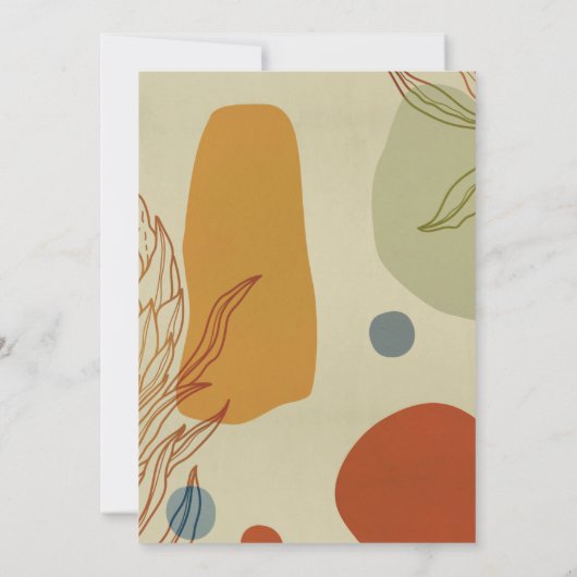 Trendy Modern Line Abstrakt Protea Botanisch Einladung (Rückseite)