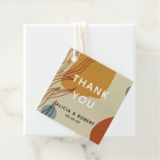 Trendy Modern Line Abstrakt Protea Botanisch Geschenkanhänger (Beispiel)