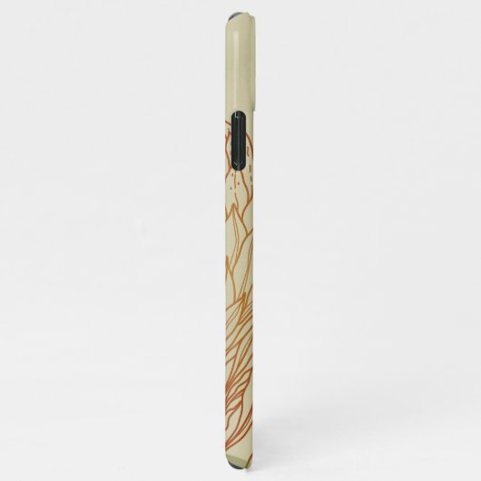 Trendy Modern Line Abstrakt Protea Botanisch iPhone Hülle (Rechte Seite)