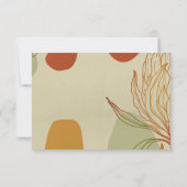 Trendy Modern Line Abstrakt Protea Botanisch RSVP Karte (Rückseite)