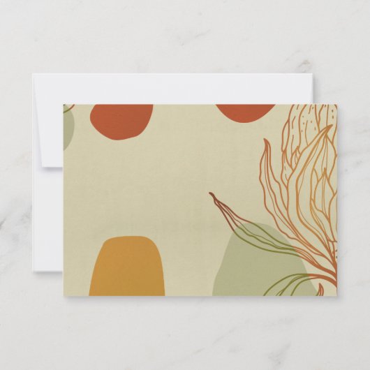 Trendy Modern Line Abstrakt Protea Botanisch RSVP Karte (Rückseite)