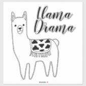 Trendy Modern Llama Sketch Llama Drama Script Aufkleber (Blatt)