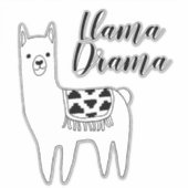 Trendy Modern Llama Sketch Llama Drama Script Aufkleber (Vorderseite)