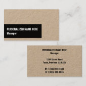 Trendy & Modern Manager Business Card Visitenkarte (Vorne/Hinten)