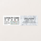Trendy Modern Marble Makeup Artist Loyalty Card Visitenkarten (Innenseite Aufgefaltet)