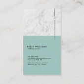 Trendy Modern Marble Makeup Künstler Visitenkarte (Rückseite)
