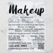 Trendy Modern Marble Makeup Künstlerwerbung Flyer (Vorne)
