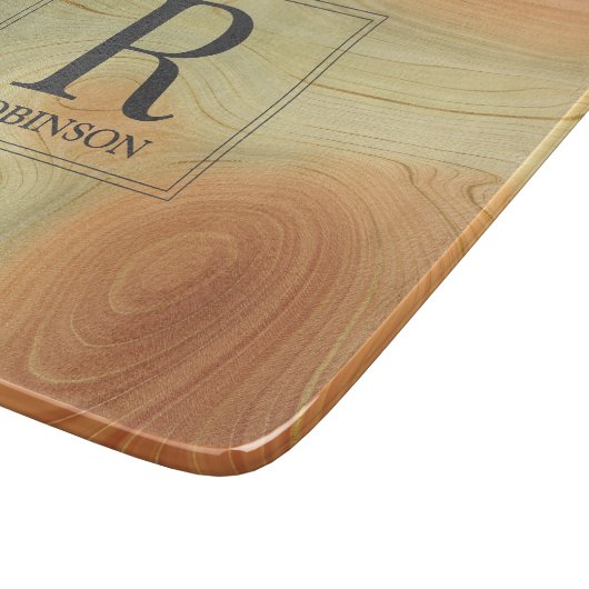 Trendy Modern Marble Monogram Schneidebrett (Ecke)