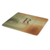 Trendy Modern Marble Monogram Schneidebrett (Ecke)