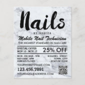 Trendy Modern Marble Nail Technician, Nagelstudio Flyer (Vorne)