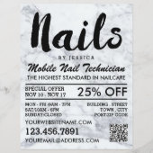 Trendy Modern Marble Nail Technician, Nagelstudio Flyer (Vorne)