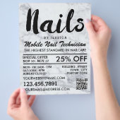 Trendy Modern Marble Nail Technician, Nagelstudio Flyer (Hand)