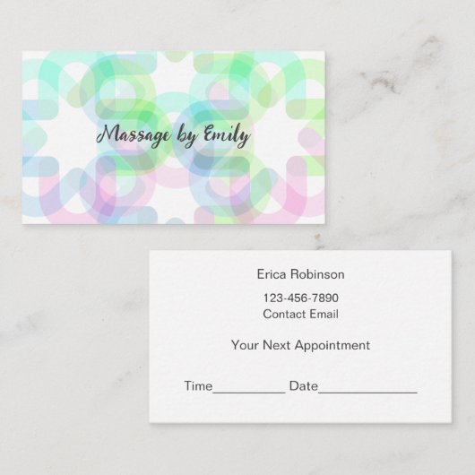 Trendy Modern Massage Appointment Business Cards  Visitenkarte (Vorne/Hinten)