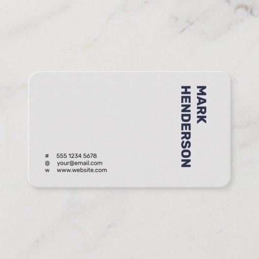 Trendy Modern Minimal Navy Blue Visitenkarte (Vorderseite)