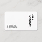 Trendy Modern Minimal Schwarz und Weiß Visitenkarte (Vorderseite)