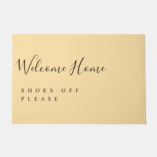 Trendy Modern Minimal Welcome Shoes Off  Fußmatte (Vorderseite)