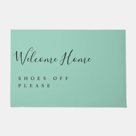 Trendy Modern Minimal Welcome Shoes Off  Fußmatte (Vorderseite)