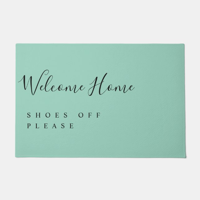 Trendy Modern Minimal Welcome Shoes Off  Fußmatte (Vorderseite)