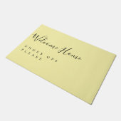 Trendy Modern Minimal Welcome Shoes Off Fußmatte (Schrägansicht)