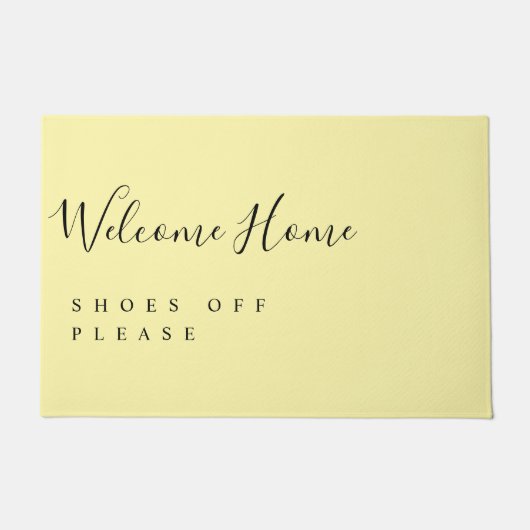 Trendy Modern Minimal Welcome Shoes Off Fußmatte (Vorderseite)