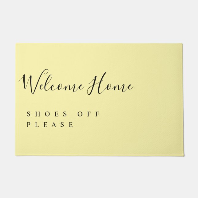 Trendy Modern Minimal Welcome Shoes Off  Fußmatte (Vorderseite)