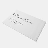 Trendy Modern Minimal Welcome Shoes Off Fußmatte (Schrägansicht)
