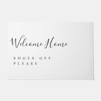 Trendy Modern Minimal Welcome Shoes Off  Fußmatte
