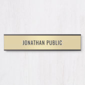 Trendy Modern Minimalist Template Elegant Gold Türschild (Vorderseite )