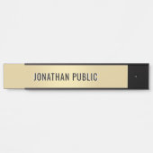 Trendy Modern Minimalist Template Elegant Gold Türschild (Vorderseite )