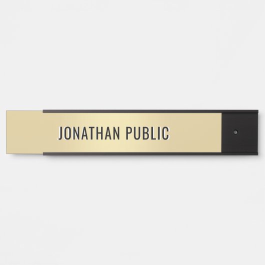Trendy Modern Minimalist Template Elegant Gold Türschild (Vorderseite )