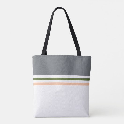 Trendy Modern minimalistisch gestreift Tasche (Rückseite)