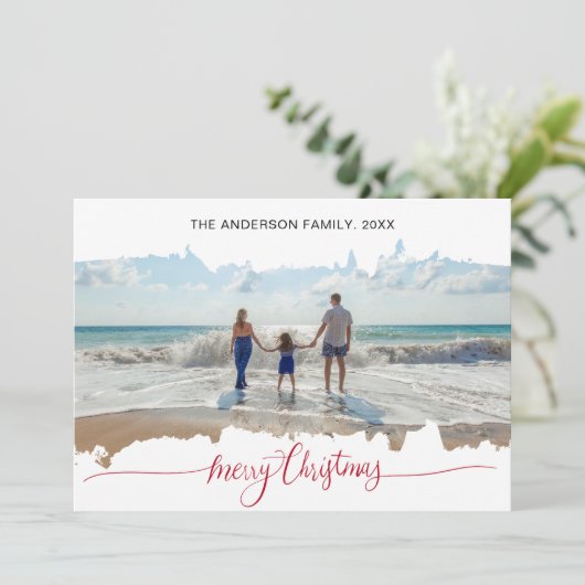 Trendy Modern Minimalistisches Weihnachtsgebäck Fo Einladung (Stehend Vorderseite)