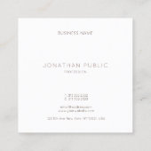 Trendy Modern Monogram Elegant Clean Template Luxe Quadratische Visitenkarte (Rückseite)