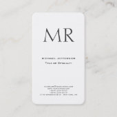 Trendy Modern Monogram Plain Minimalist Visitenkarte (Vorderseite)