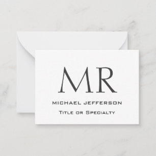 Trendy Modern Monogram Schlicht Minimalistisch Mitteilungskarte