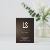Trendy Modern Monogram Sepia Brown Visitenkarte (Stehend Vorderseite)